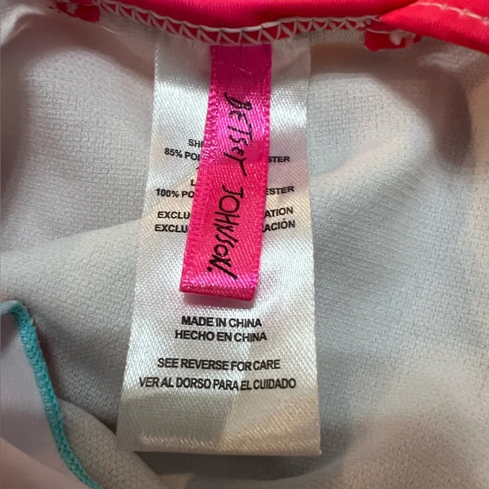 Betsy Johnson Girls ‘Sun Kissed’ Colorful Swimsuit with Pom Pom Trim. Size‎ 7/8
